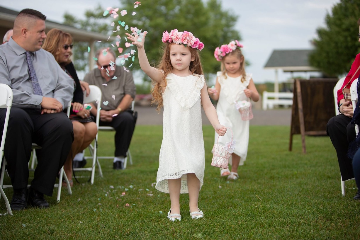 Michigan flower girls at same sex wedding - Ann Arbor, Ypsilanti, Belleville, Chelsea, Dexter, Whoitmore Lake, Pinckney, Brighton, South Lyon, Howell, Jackson, Lansing and Detroit area photographer