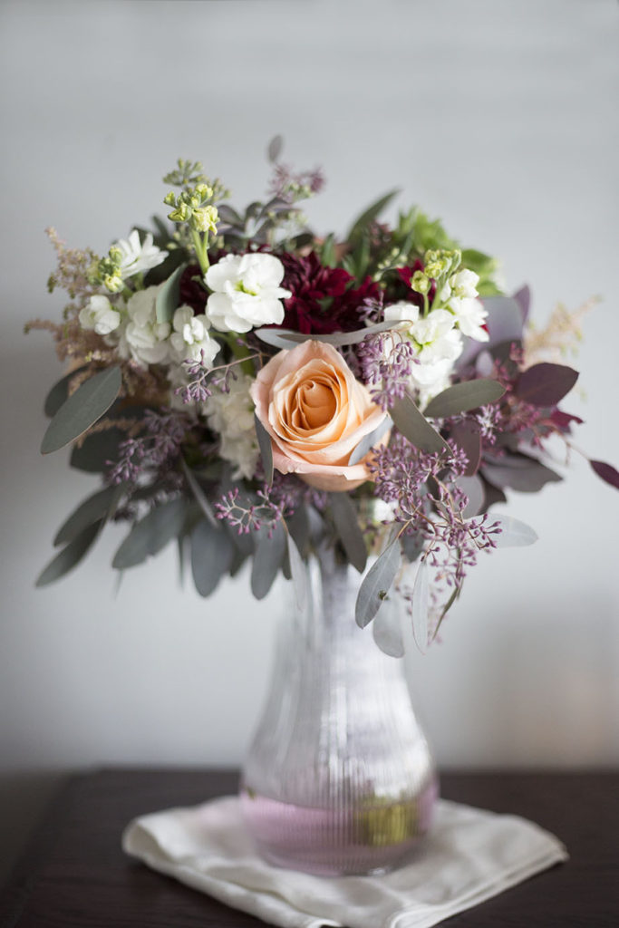 Beautiful succulent bouquet for a Chelsea Michigan elopement