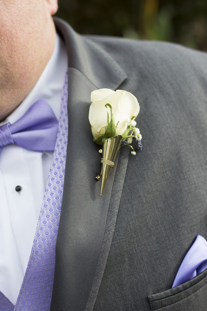 White rose boutonniere