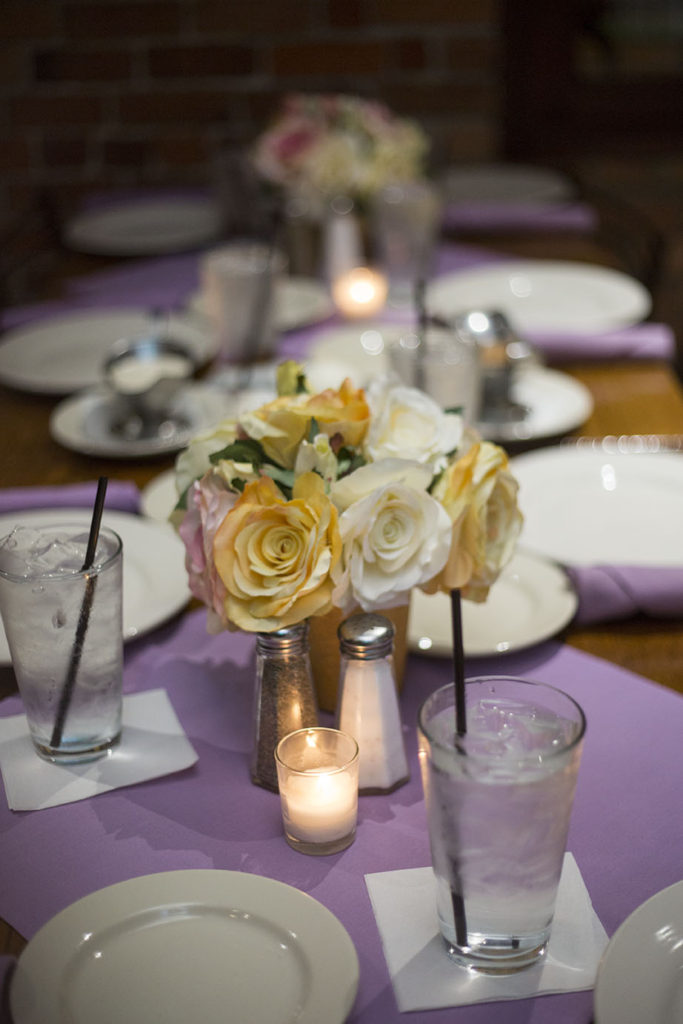 Centerpieces at Fishbone's wedding