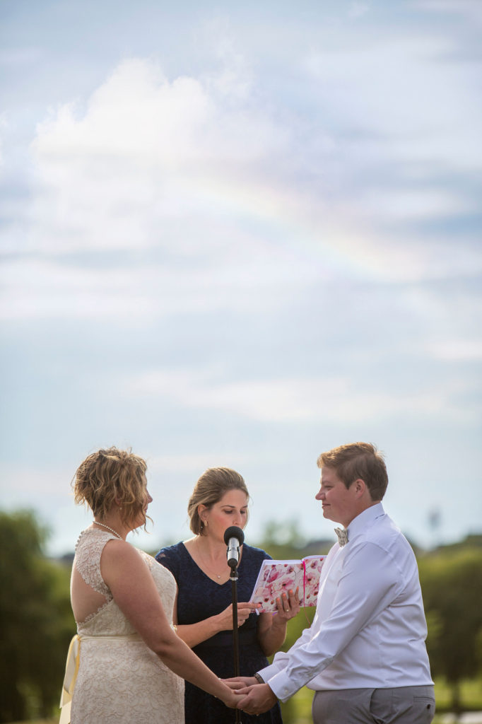 Rainbow over Michigan LGBTQ wedding in Novi