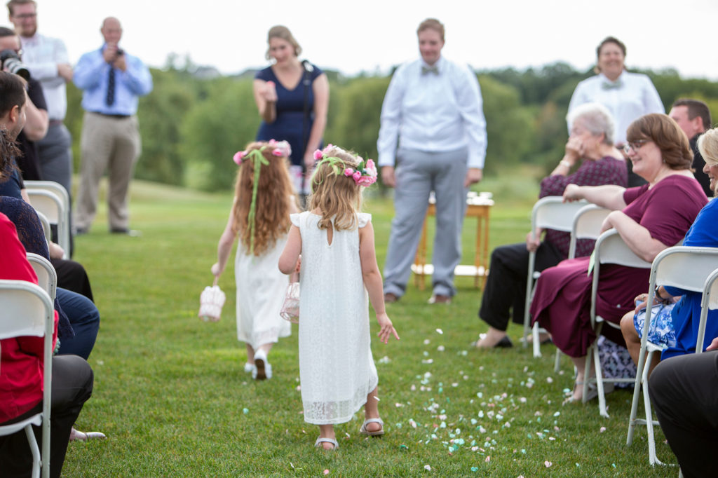 Flower girls at LGBTQ Novi wedding