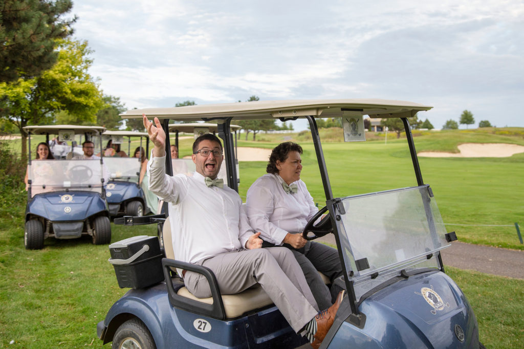 Crazy drivers on the golf course at the Links of Novi