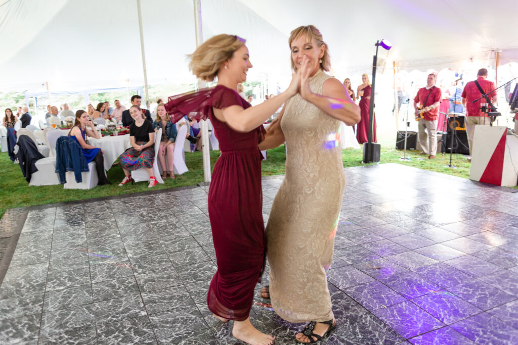 Wedding guests dance at Michigan wedding reception