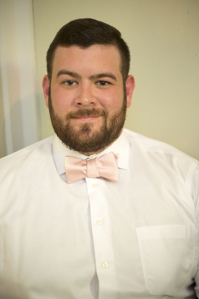 Charlie smiling before his Celebrations Wedding Chapel wedding