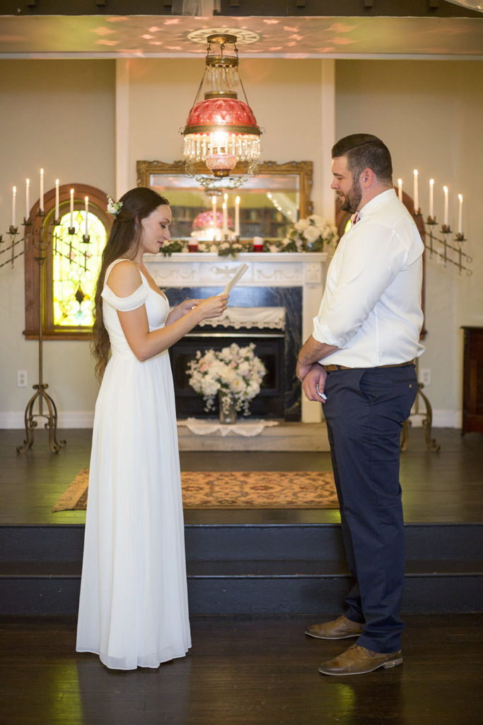 Kellyn reading her vows