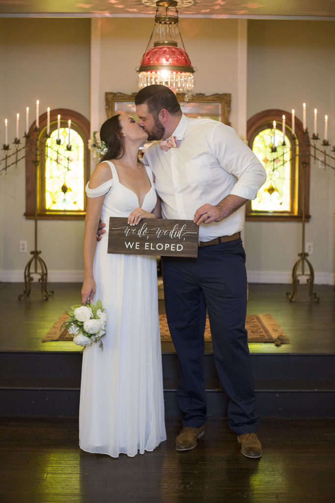 We eloped wooden sign