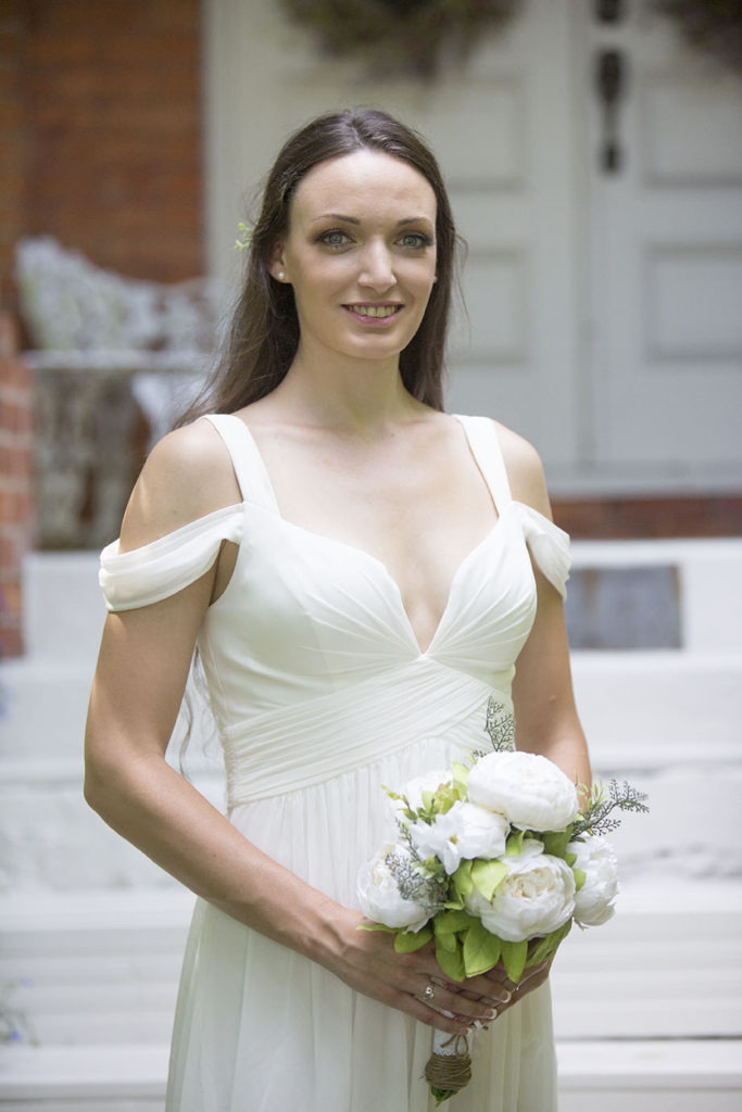 Kellyn in front of the historic Horton chapel