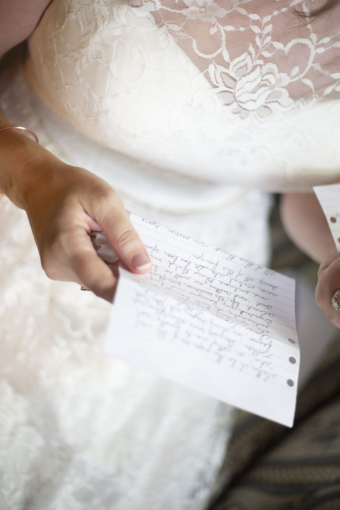 Groom's note to his bride