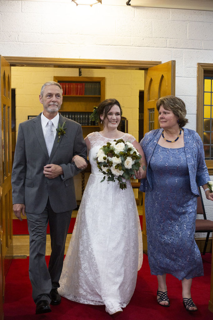 Northville bride walking down the aisle