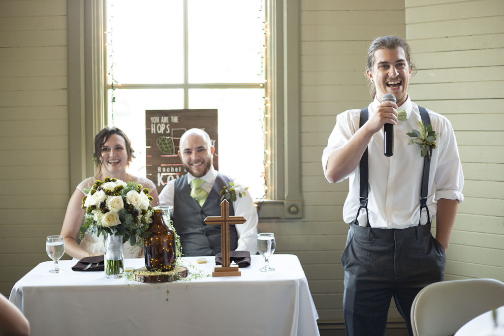 Best Man laughing during his speech