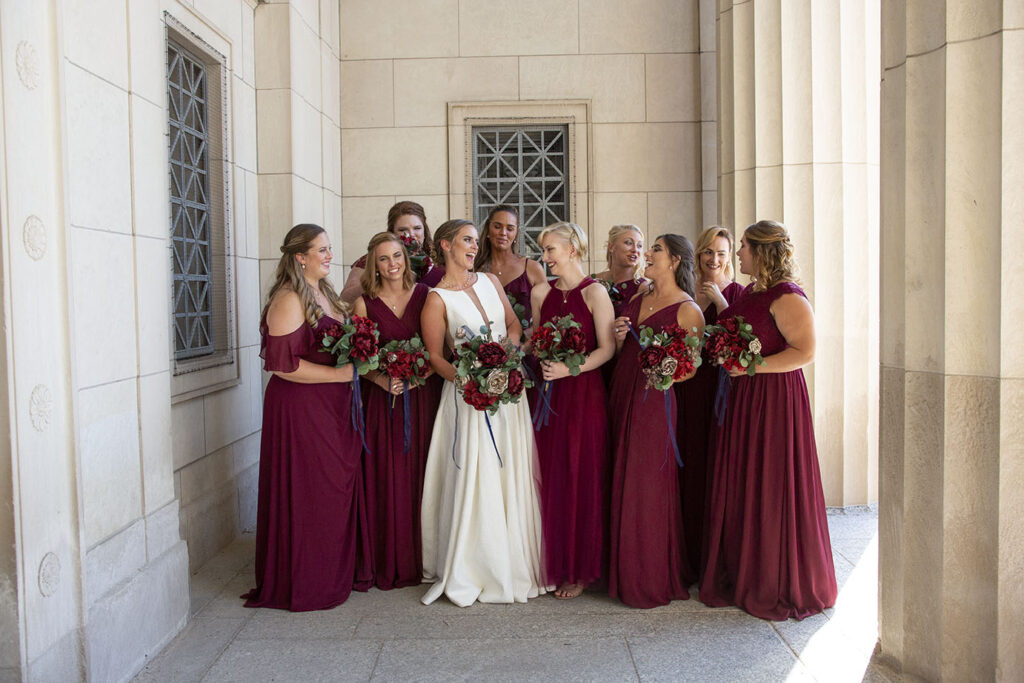 Bridemaids laughing during Jackson wedding