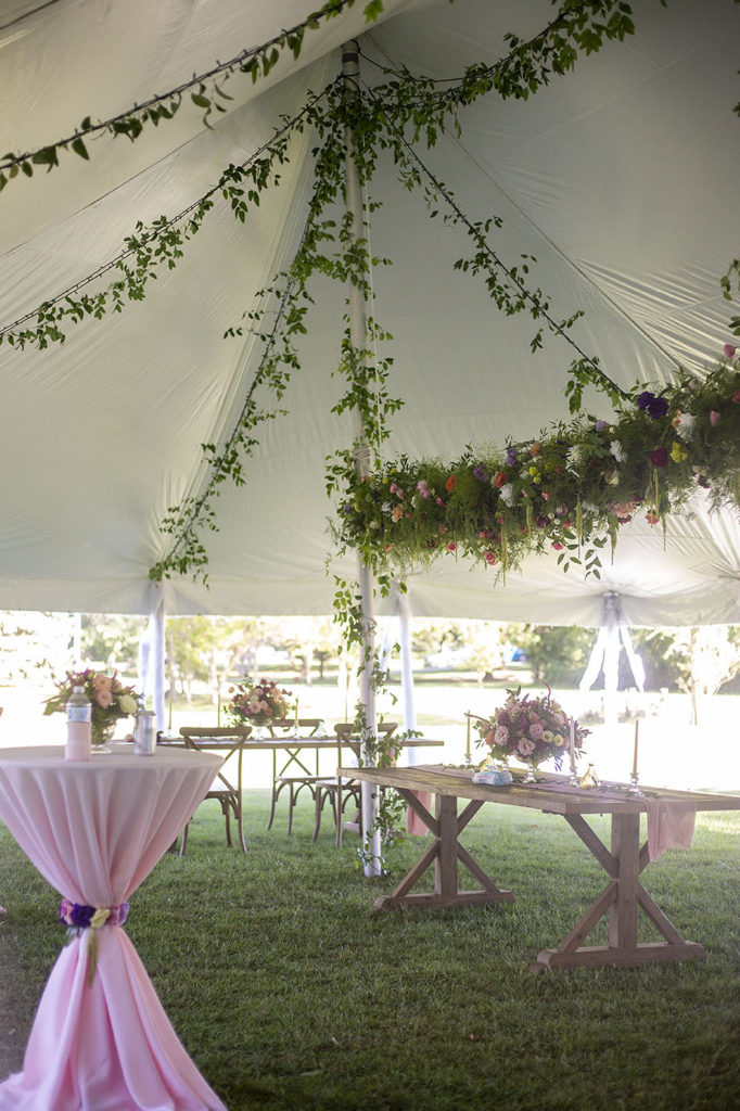 Tent decor and florals