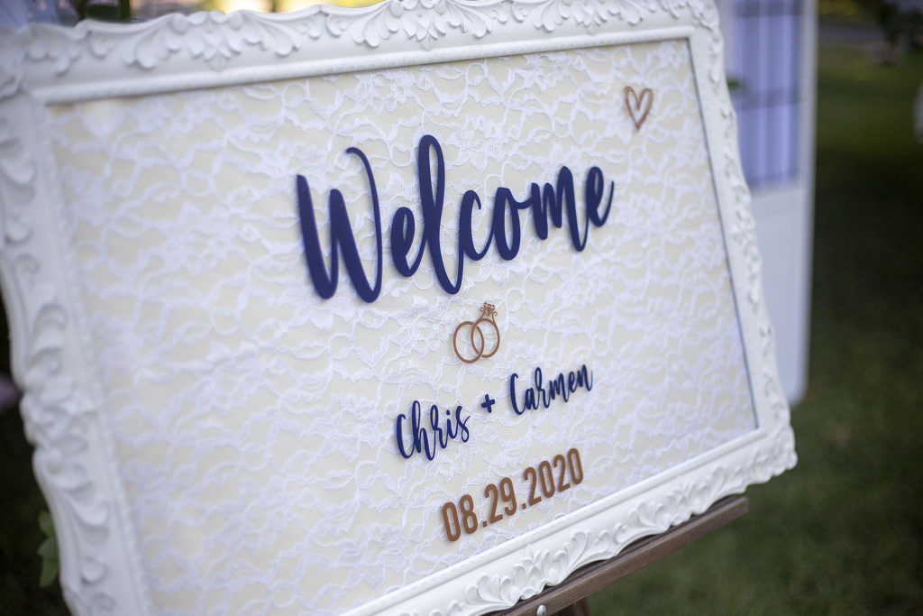 Belleville wedding ceremony welcome sign