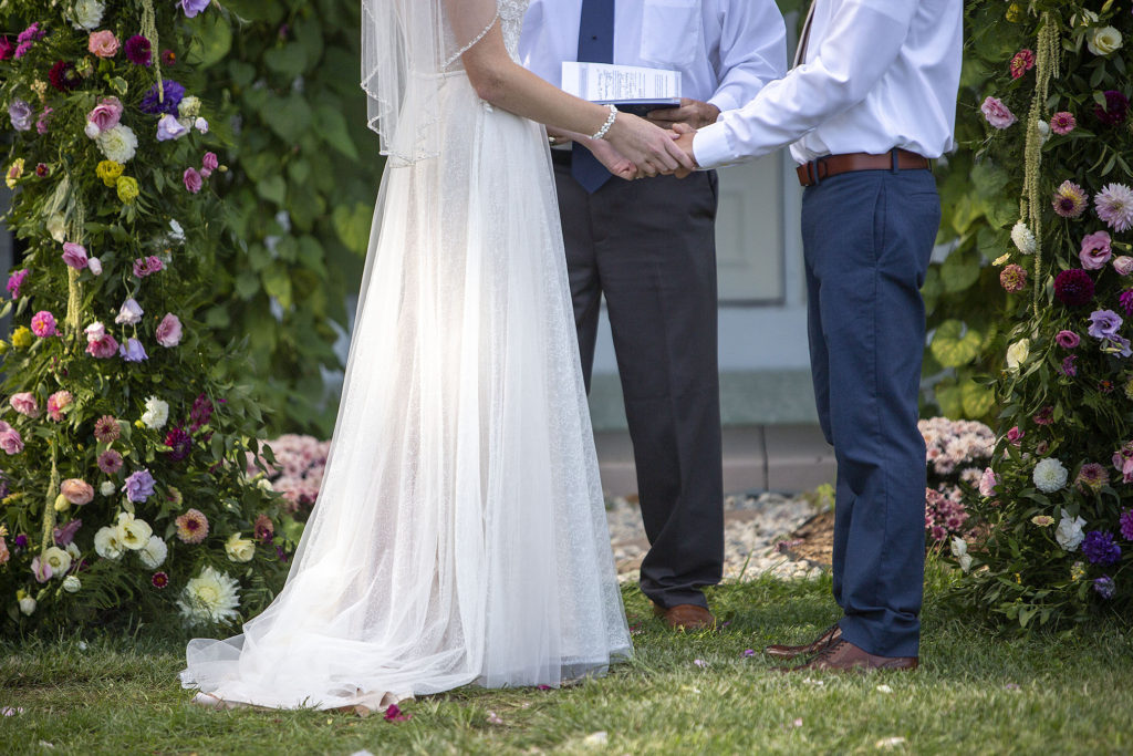 Couple at their Belleville wedding