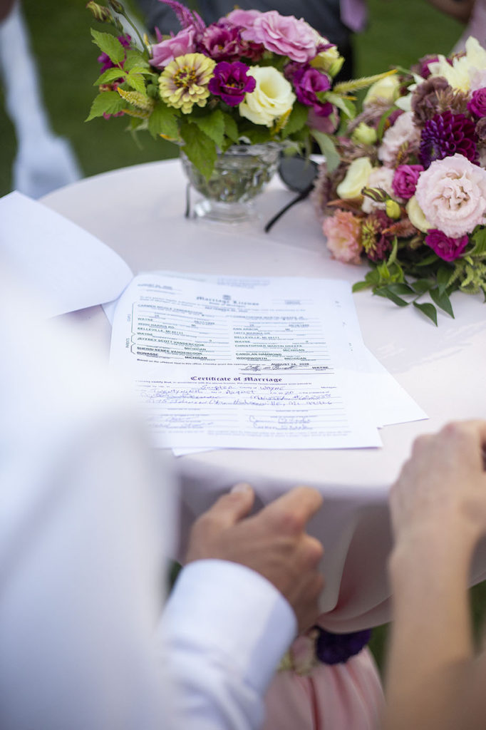 The Michigan marriage license