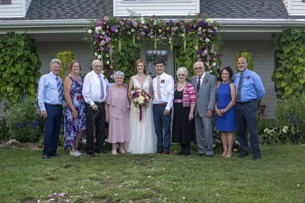 Bride and groom's side for family photos