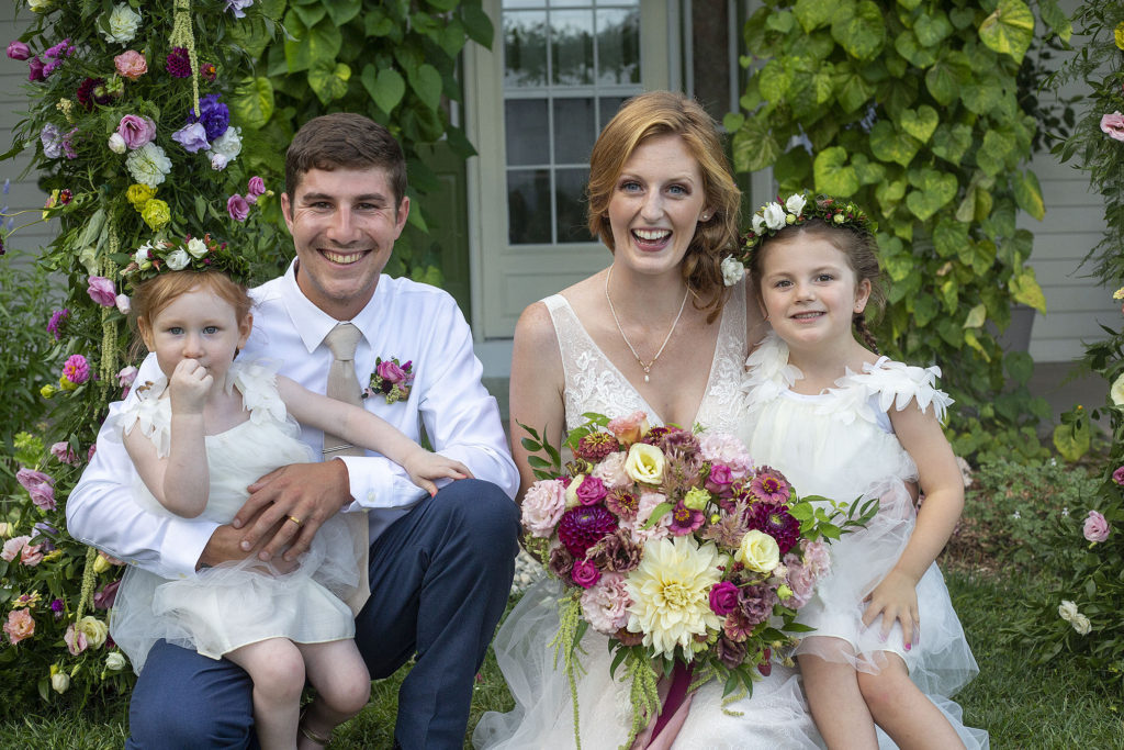 Carmen and Chris with their flower girls