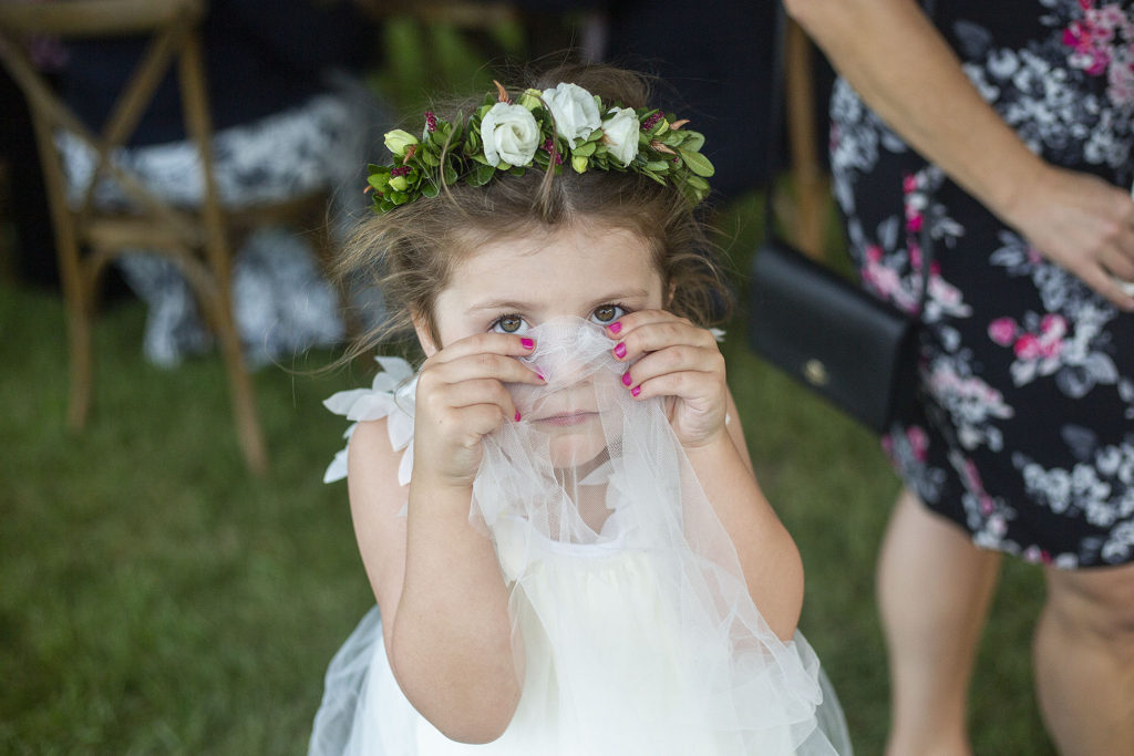 Flower girl being silly