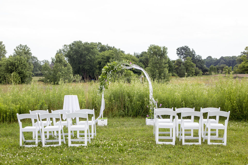 Ceremony space at Ypsilanti wedding