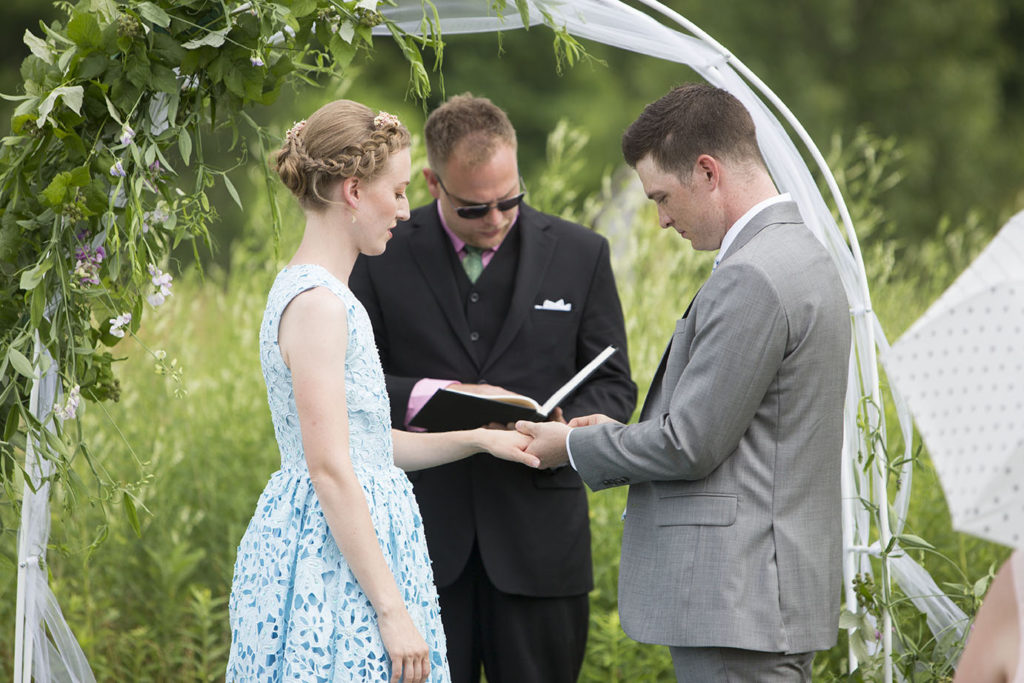 Michigan outdoor wedding ceremony in July