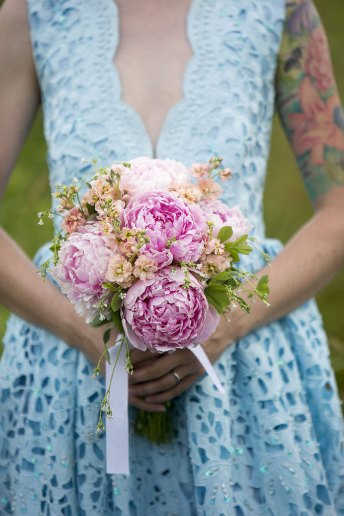 Pink peony bouquet Ypsilanti wedding photographer