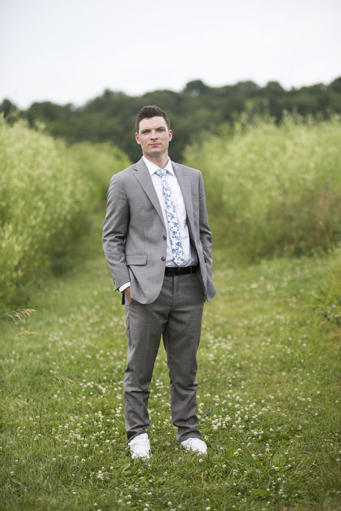 Wade posing after his Ypsilanti wedding