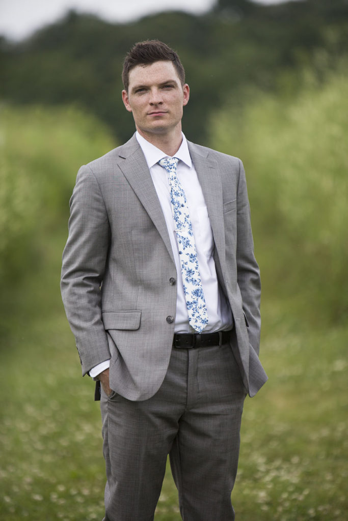 Ypsilanti wedding photographer captures groom in GQ pose