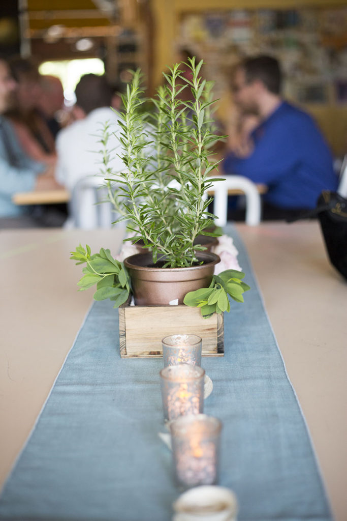 Ypsilanti wedding centerpieces at Arbor Brewing Company Corner Brewery