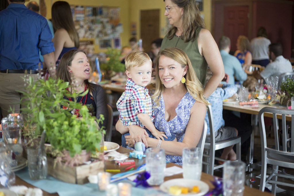 Mom and son pose during Ypsilanti wedding reception