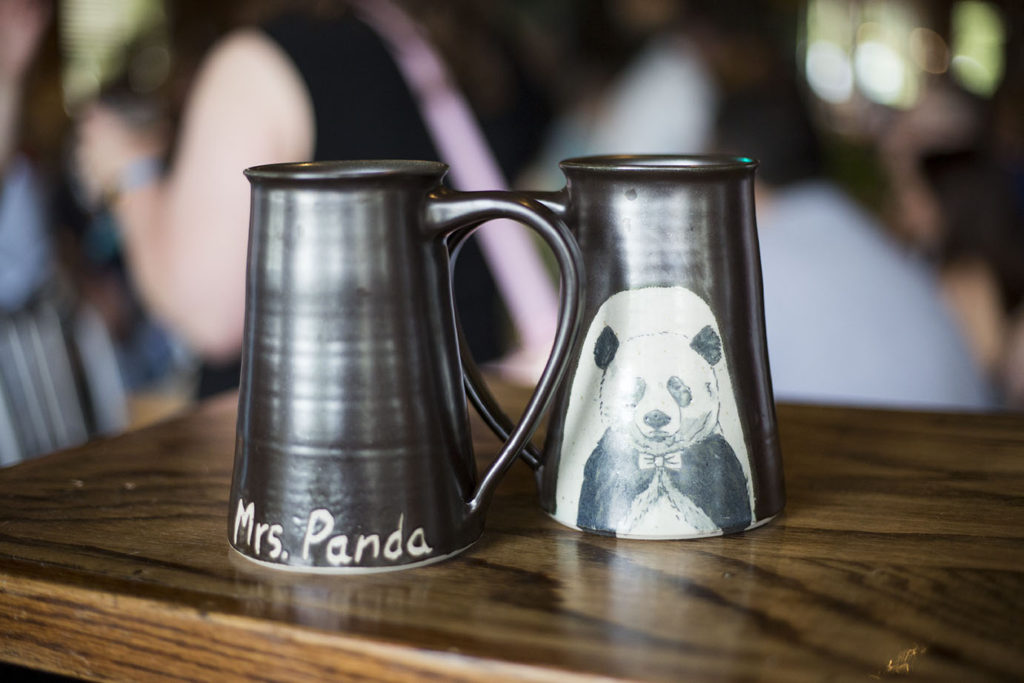 Custom mugs at Corner Brewery Ypsilanti wedding