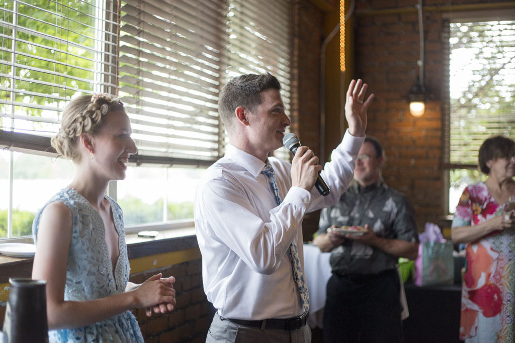 Groom's speech during Ypsilanti wedding reception