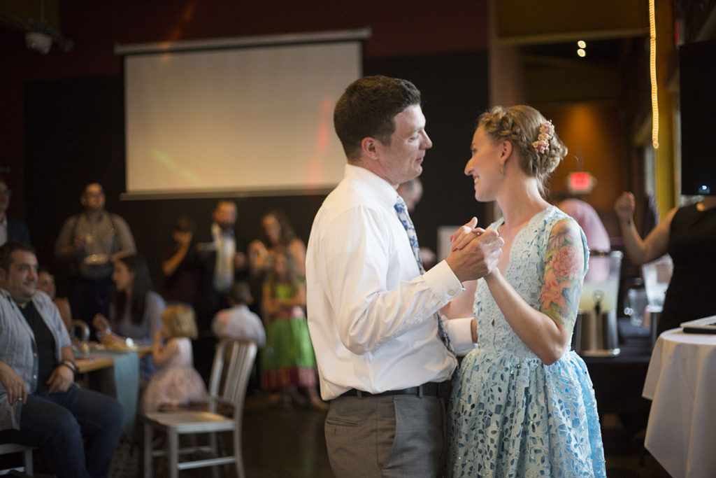 First dance of the Ypsilanti wedding couple at Corner Brewery