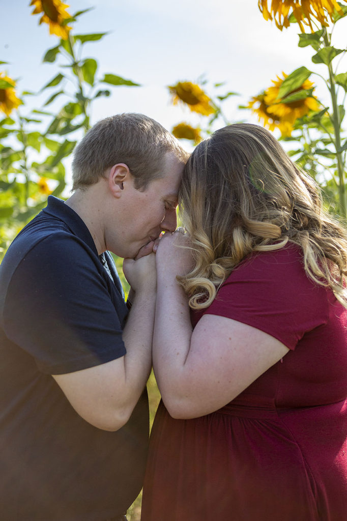 Michigan sunflower engagement session