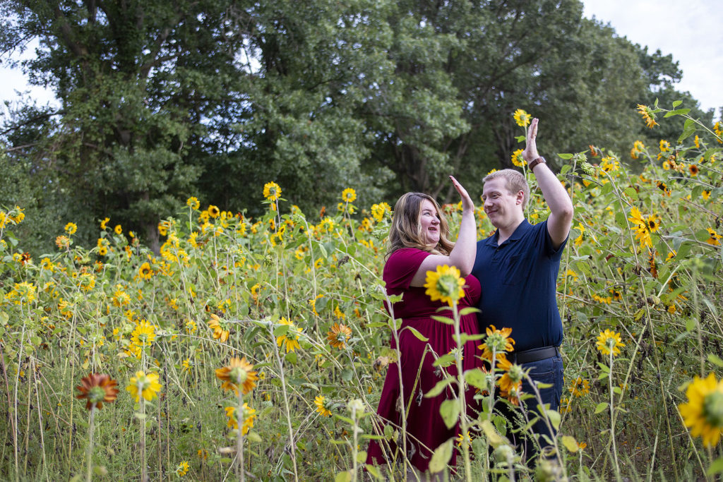 Pinckney couple high five