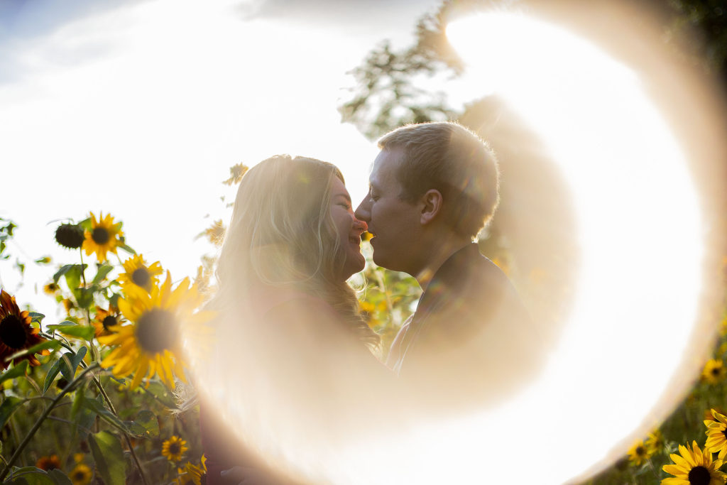 Sun flare in Pinckney couples session