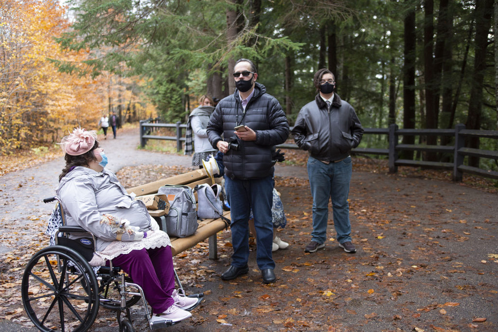 Guests wait for Tahquamenon Falls elopement to start