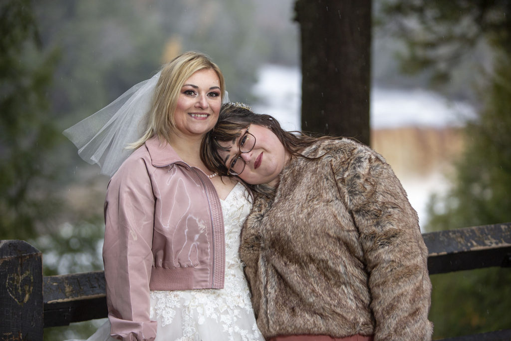 Sisters at Tahquamenon Falls elopement