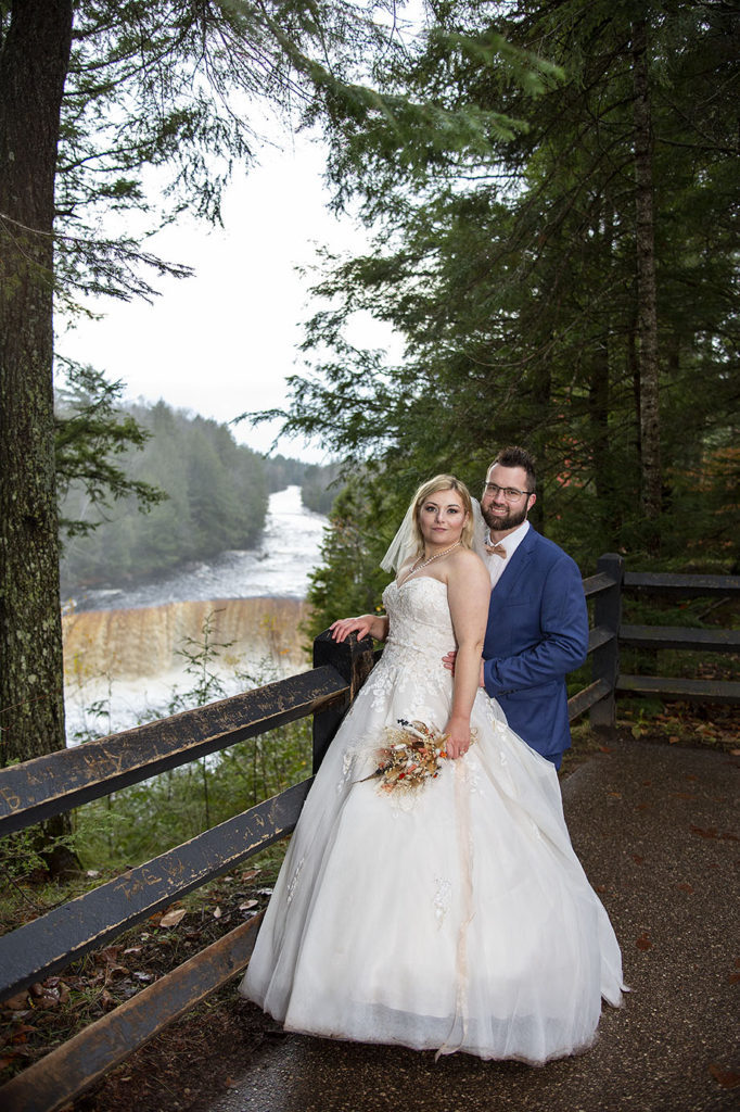 Tahquamenon Falls elopement in Paradise MI