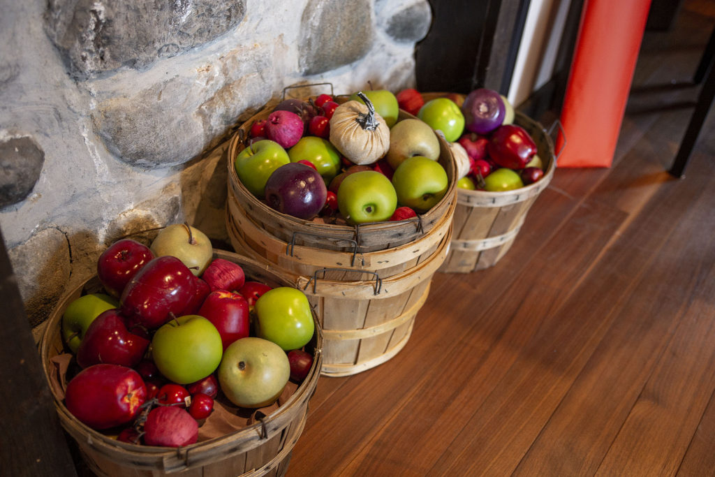 Baskets full of fall apples