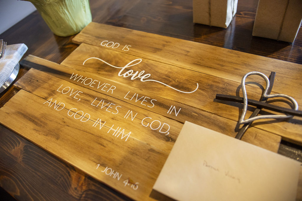 Wooden sign with bible quote