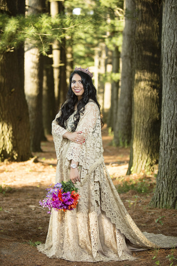 Boho wedding gown in ivory lace Ypsilanti wedding