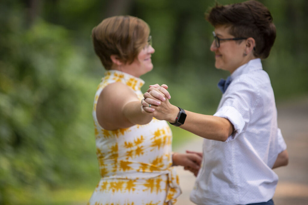 LGBTQ engagement photos in Ann Arbor