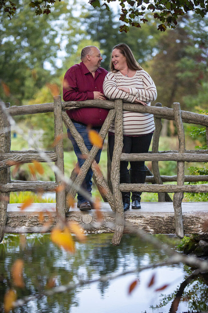 After their fire department engagement session, Jackson MI couple went to McCourtie Park for photos