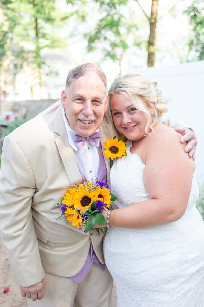 Amanda and her father after her Westland wedding