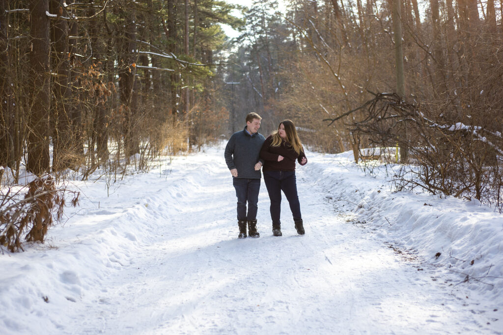 Hip bumps for their winter couple's photos