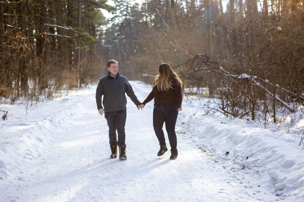 Ann Arbor couple walks hand in hand for their winter couple's photos