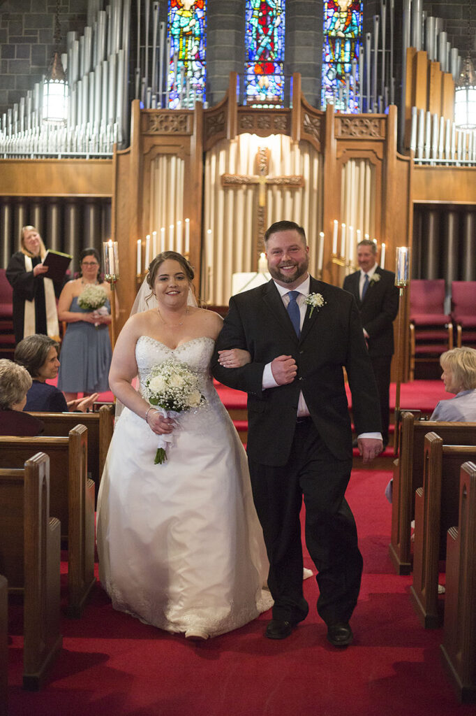 Bride and groom married after Plymouth wedding