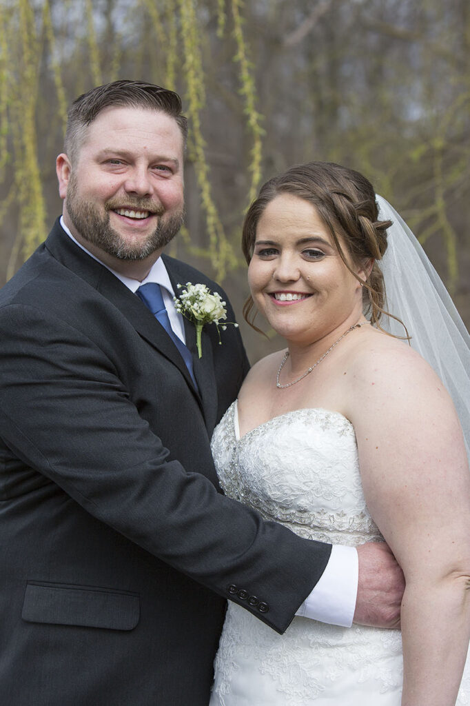 Bride and Groom at Parmenter's Cider Mill after Plymouth wedding