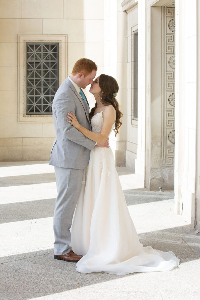 Downtown Jackson Michigan wedding couple